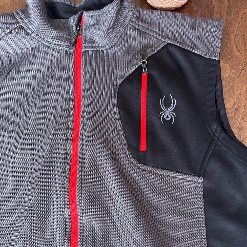 Spyder Gray and Black Vest with Red Accents